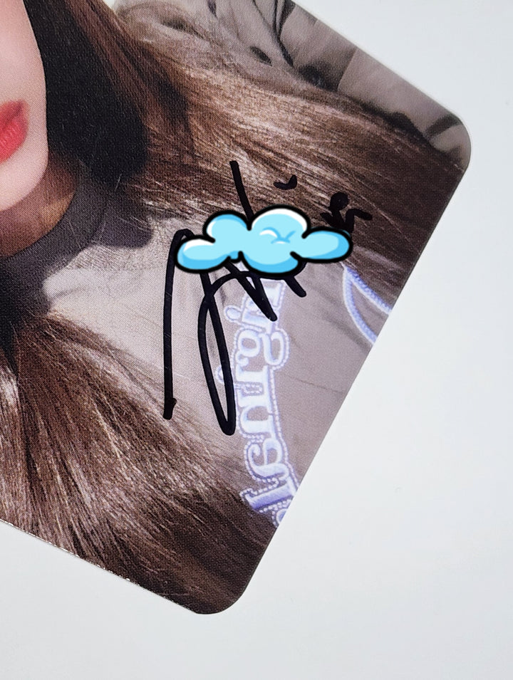 JIWOO (Of NMIXX) "expergo" - Hand Autographed(Signed) Polaroid & Photocard - HALLYUSUPERSTORE