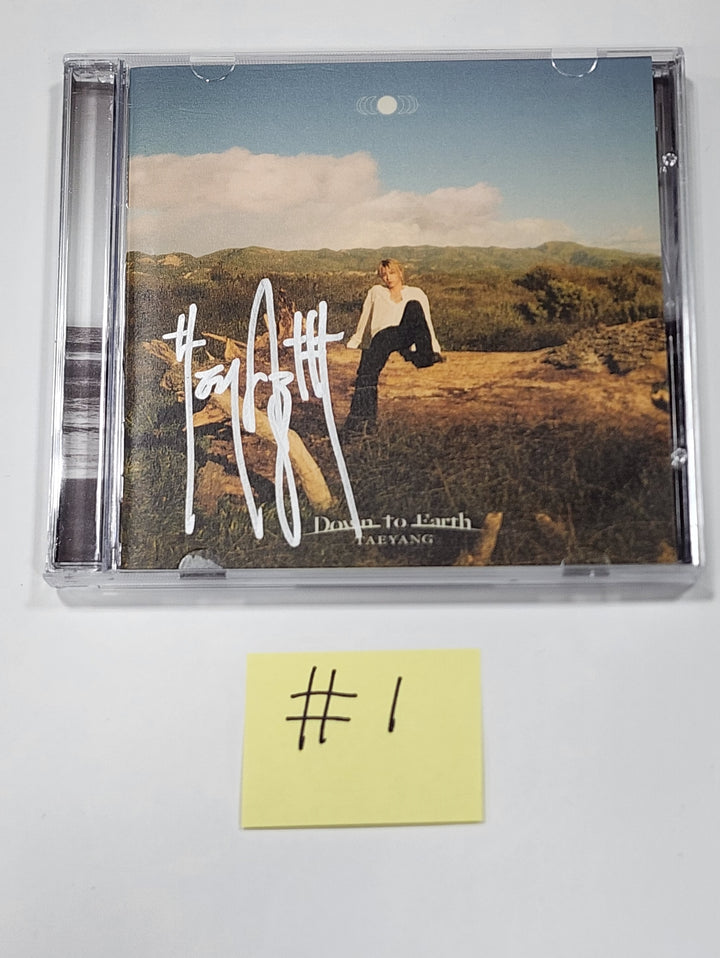TAEYANG "Down to Earth" - Hand Autographed(Signed) Promo Album - HALLYUSUPERSTORE