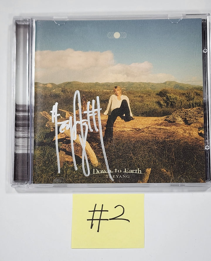 TAEYANG "Down to Earth" - Hand Autographed(Signed) Promo Album - HALLYUSUPERSTORE