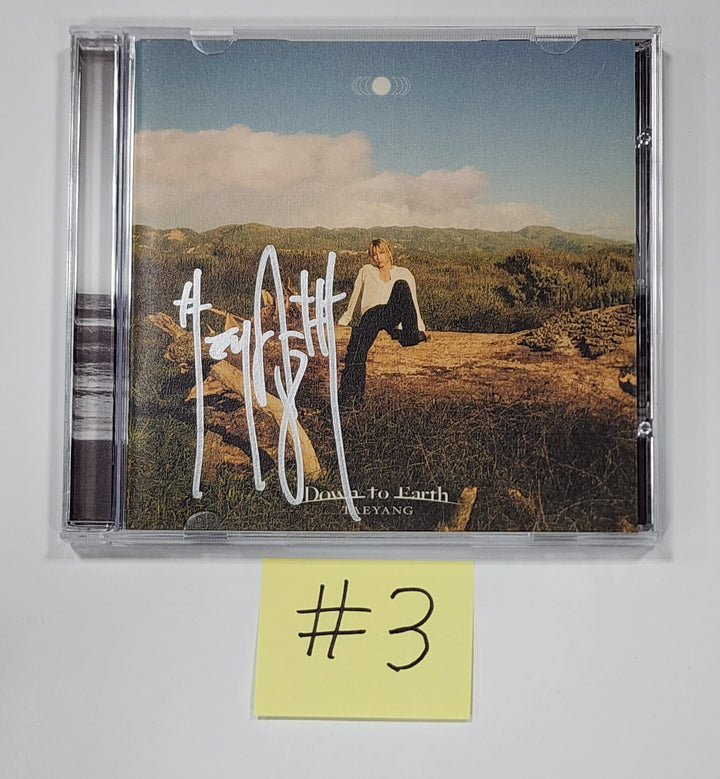 TAEYANG "Down to Earth" - Hand Autographed(Signed) Promo Album - HALLYUSUPERSTORE