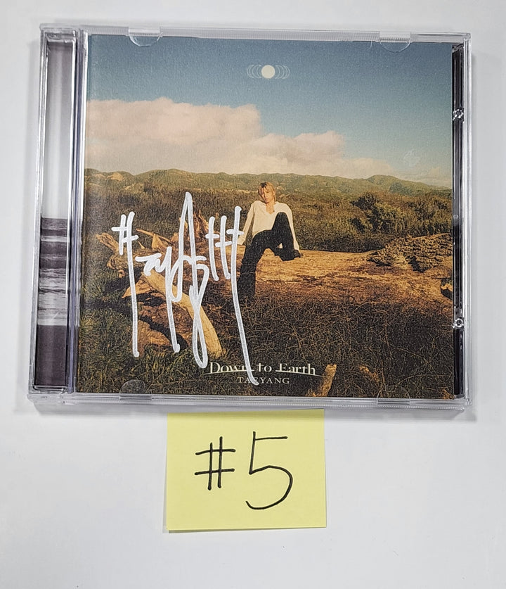 TAEYANG "Down to Earth" - Hand Autographed(Signed) Promo Album - HALLYUSUPERSTORE