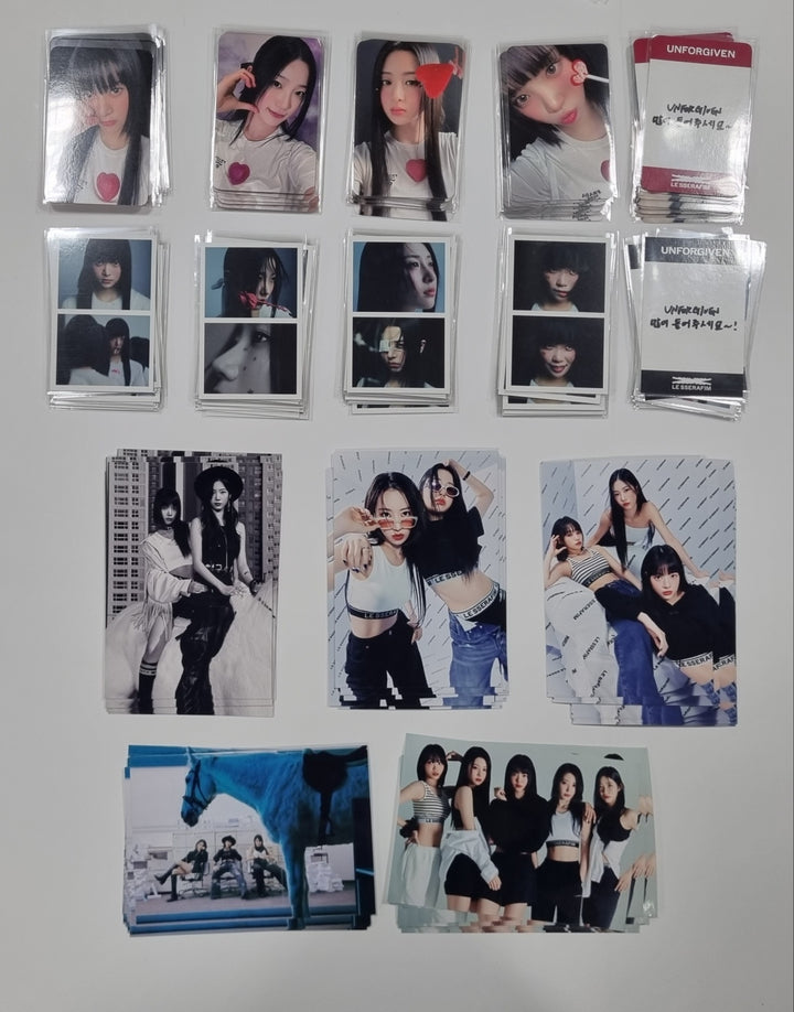 LE SSERAFIM "UNFORGIVEN" - Ktown4U Lucky Draw Photocards, Drink Event Printed Photo - HALLYUSUPERSTORE