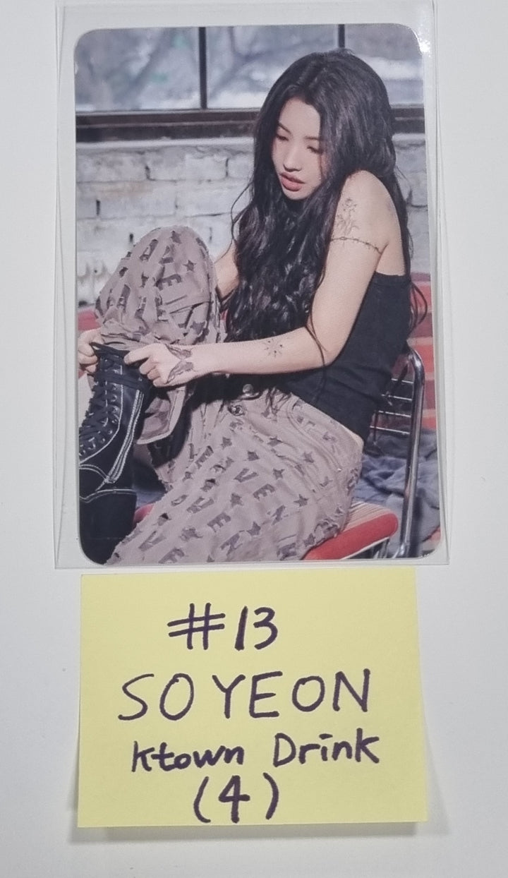(g) I-DLE "I Feel" - Ktown4U Lucky Draw & Drink Event Photocard - HALLYUSUPERSTORE