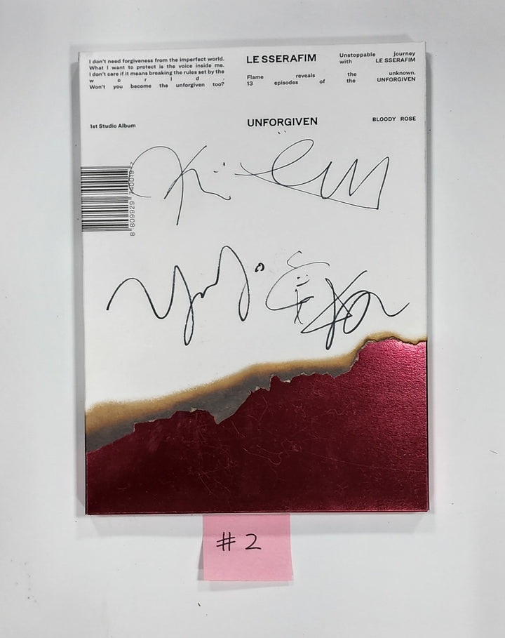 LE SSERAFIM "UNFORGIVEN" - Hand Autographed(Signed) Promo Album - HALLYUSUPERSTORE