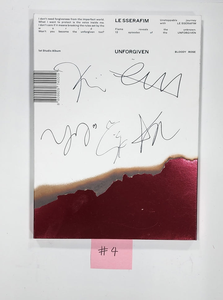 LE SSERAFIM "UNFORGIVEN" - Hand Autographed(Signed) Promo Album - HALLYUSUPERSTORE