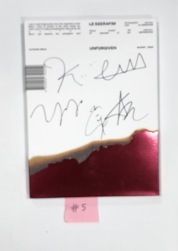 LE SSERAFIM "UNFORGIVEN" - Hand Autographed(Signed) Promo Album - HALLYUSUPERSTORE