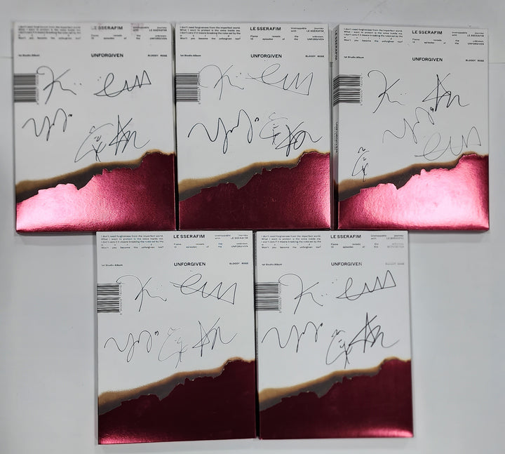 LE SSERAFIM "UNFORGIVEN" - Hand Autographed(Signed) Promo Album - HALLYUSUPERSTORE