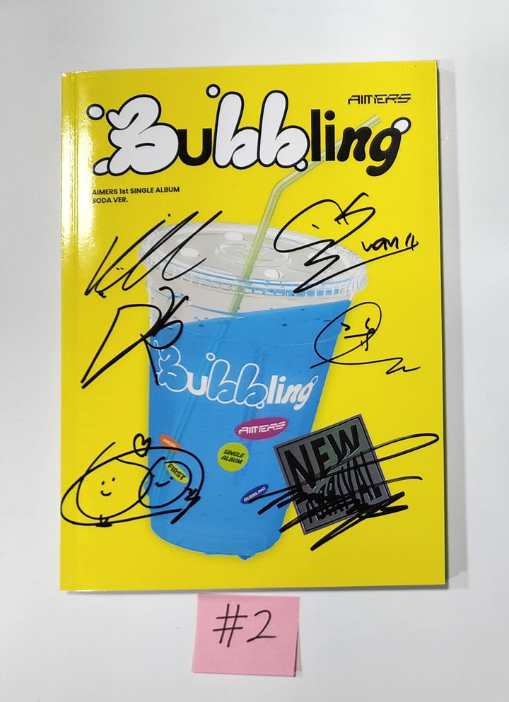 AIMERS "Bubbling" - Hand Autographed(Signed) Promo Album - HALLYUSUPERSTORE