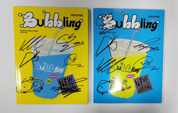 AIMERS "Bubbling" - Hand Autographed(Signed) Promo Album - HALLYUSUPERSTORE