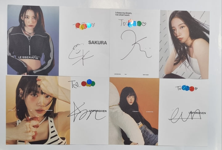LE SSERAFIM "Unforgiven" - A Cut Page From Fansign Event Album - HALLYUSUPERSTORE