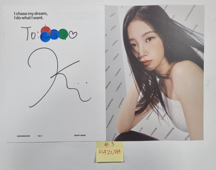 LE SSERAFIM "Unforgiven" - A Cut Page From Fansign Event Album - HALLYUSUPERSTORE