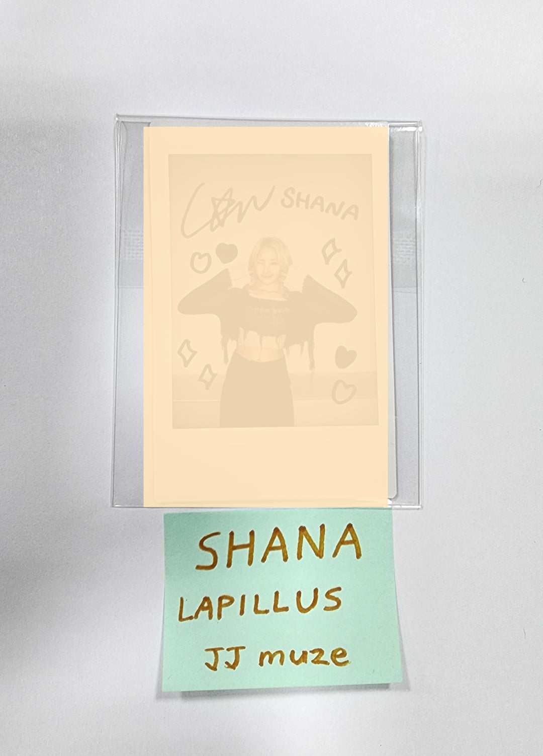 SHANA (Of Lapillus) "GIRL's ROUND Part. 2" - Hand Autographed(Signed) Polaroid - HALLYUSUPERSTORE