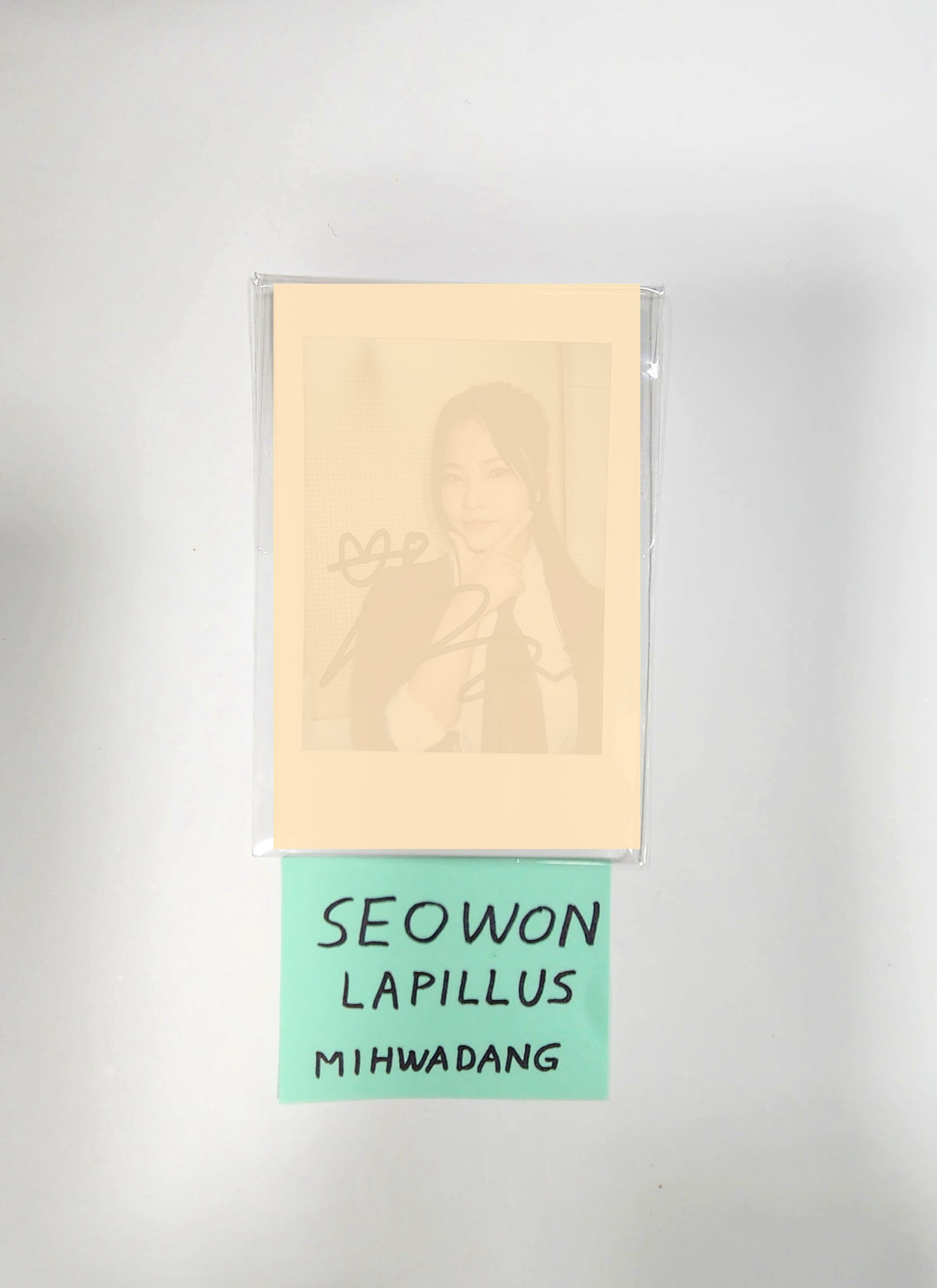 SEOWON (Of Lapillus) "GIRL's ROUND Part. 2" - Hand Autographed(Signed) Polaroid - HALLYUSUPERSTORE