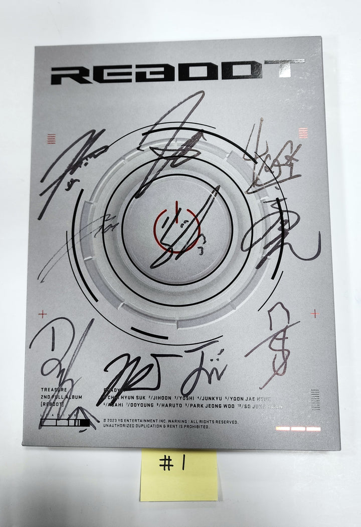 Treasure 2nd FULL "REBOOT" - Hand Autographed(Signed) Promo Album - HALLYUSUPERSTORE