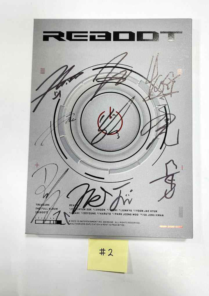 Treasure 2nd FULL "REBOOT" - Hand Autographed(Signed) Promo Album - HALLYUSUPERSTORE
