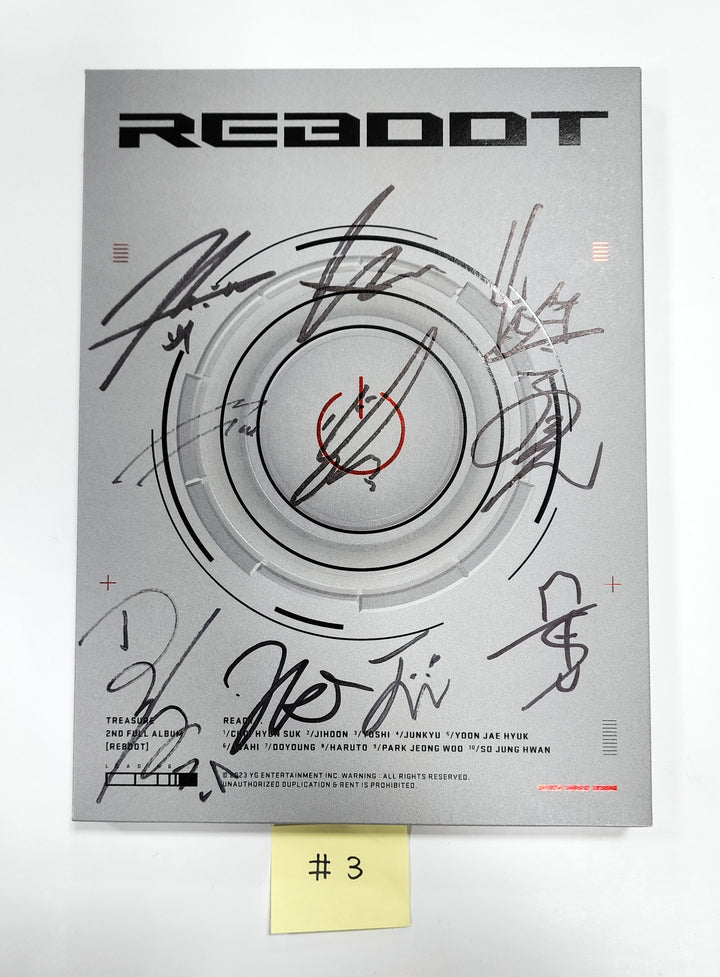 Treasure 2nd FULL "REBOOT" - Hand Autographed(Signed) Promo Album - HALLYUSUPERSTORE