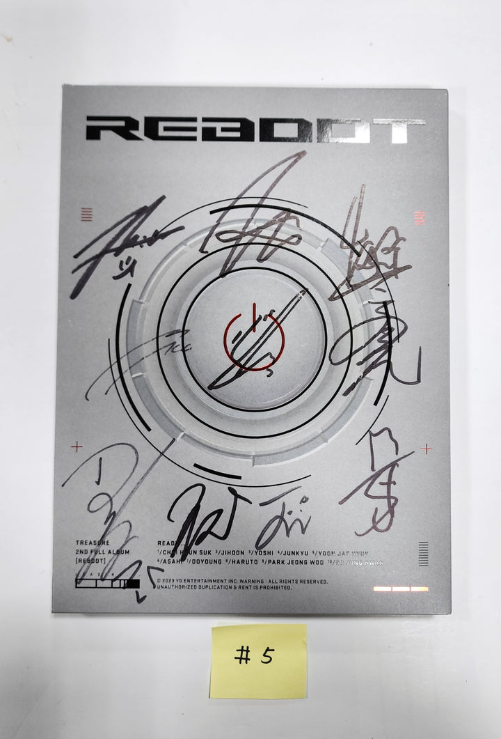 Treasure 2nd FULL "REBOOT" - Hand Autographed(Signed) Promo Album - HALLYUSUPERSTORE