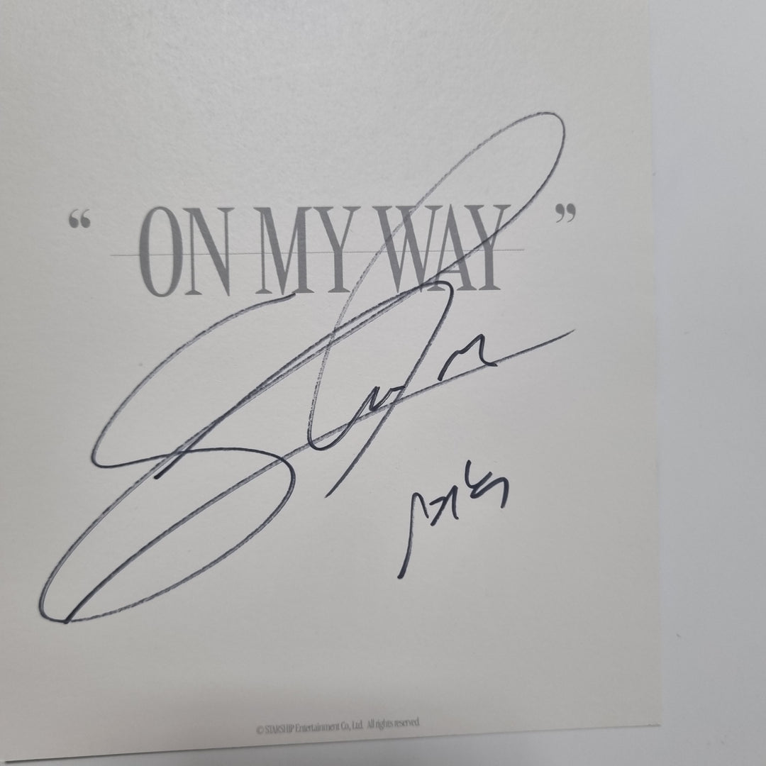 Shownu "ON MY WAY" - Hand Autographed(Signed) Photocard & Paper [23.11.16]