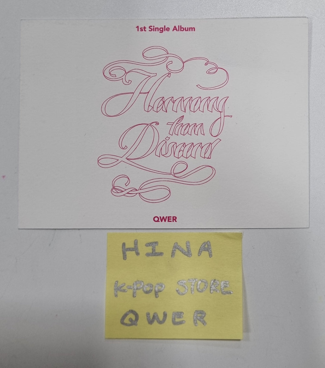 HINA (Of QWER) "Harmony from Discord" - Hand Autographed(Signed) Photo [23.12.22]