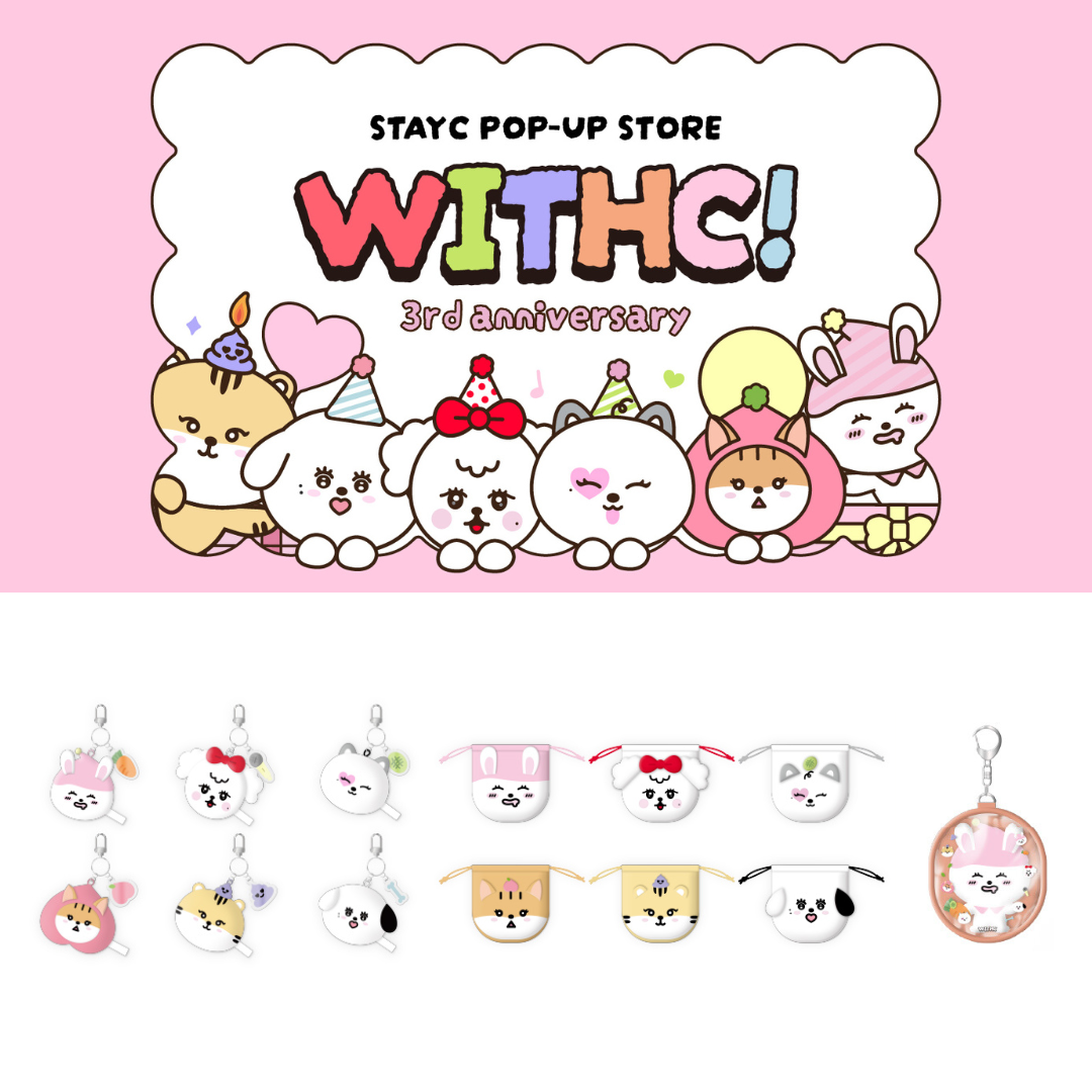 StayC - 3rd Anniversary WithC Pop-Up Store MD (Mini Face Keyring, WithC  Cotten Pouch, WithC Doll Pouch)