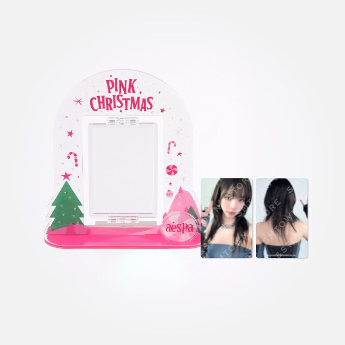 Aespa - 2023 Pink Christmas Acrylic Turning Stand Set - HALLYUSUPERSTORE