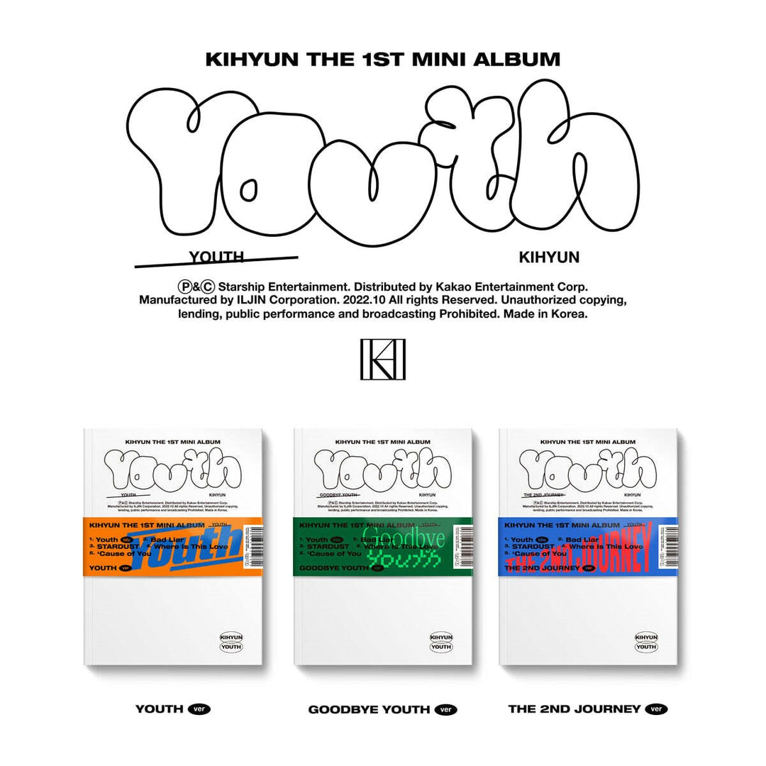 ** Kihyun (Of Monsta X) - 1st Mini Album "Youth" (Random / Set)