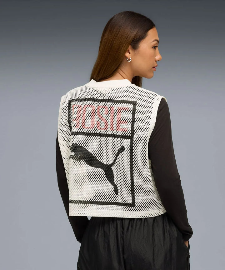 ** ROSE X PUMA - Relaxed Mesh Top - Warm White / 633804-77