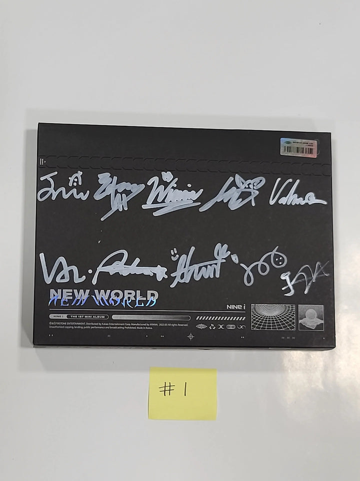 NINE.i "New World" - Hand Autographed(Signed) Promo Album (New / Sealed) - HALLYUSUPERSTORE