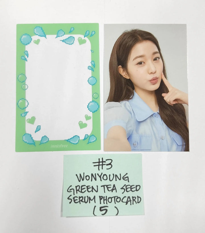 Wonyoung (Of IVE) Green Tea Seed Serum - Innisfree Event Photocard - HALLYUSUPERSTORE