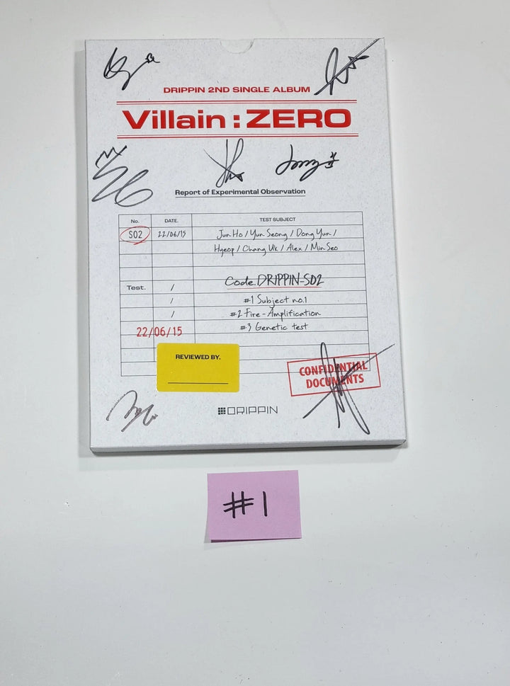 DRIPPIN "Villain : Zero" - Hand Autographed(Signed) Promo Album - HALLYUSUPERSTORE