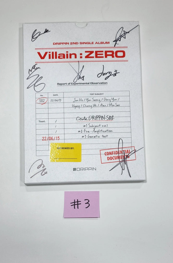 DRIPPIN "Villain : Zero" - Hand Autographed(Signed) Promo Album - HALLYUSUPERSTORE