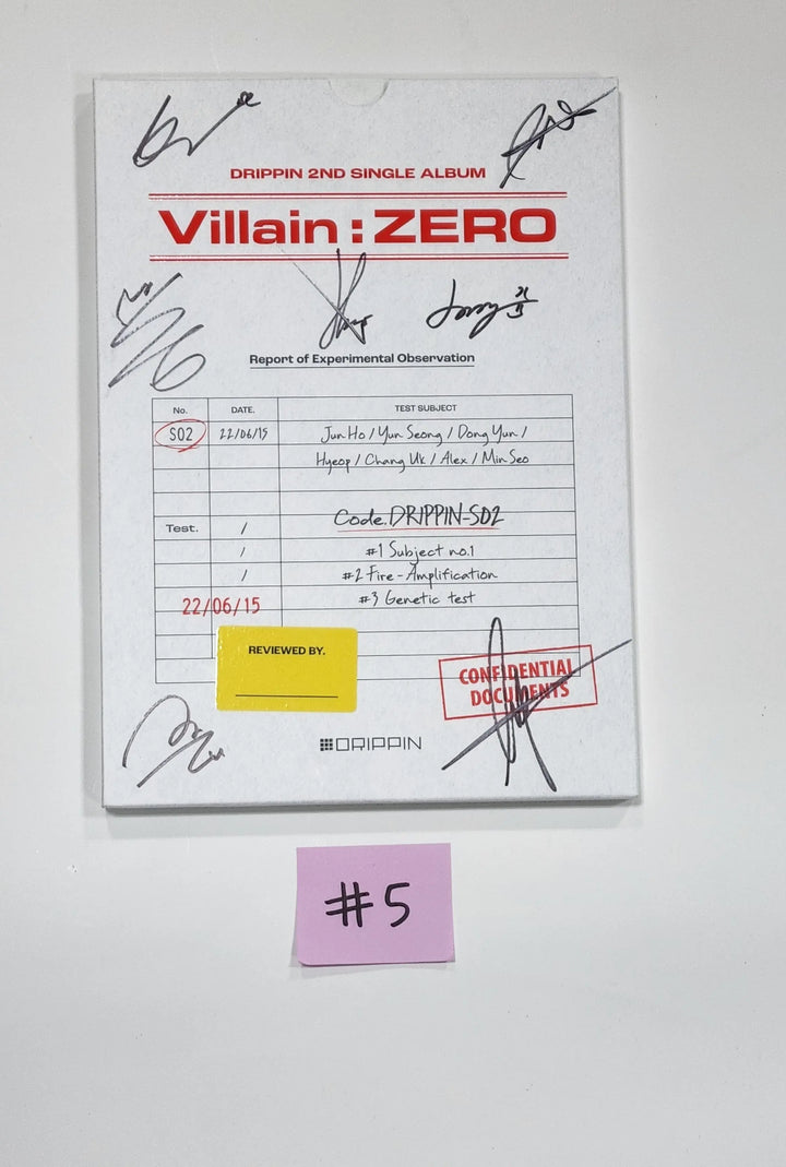 DRIPPIN "Villain : Zero" - Hand Autographed(Signed) Promo Album - HALLYUSUPERSTORE