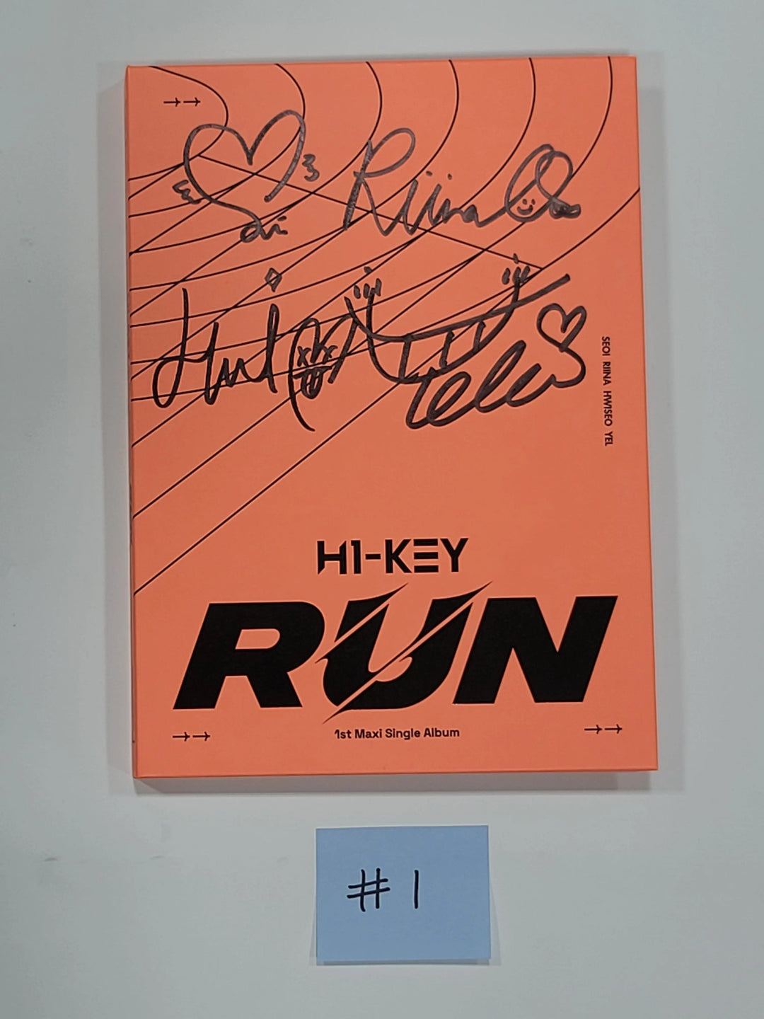 H1-Key - 1st Maxi Single "RUN" - Hand Autographed(Signed) Promo Album - HALLYUSUPERSTORE