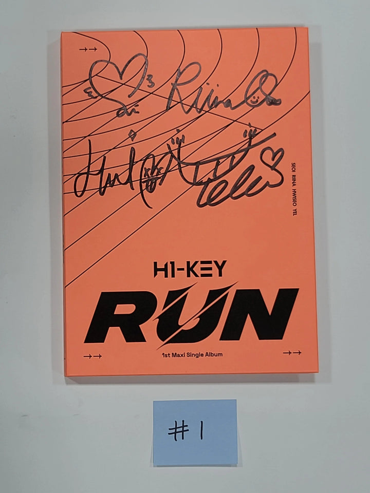 H1-Key - 1st Maxi Single "RUN" - Hand Autographed(Signed) Promo Album - HALLYUSUPERSTORE