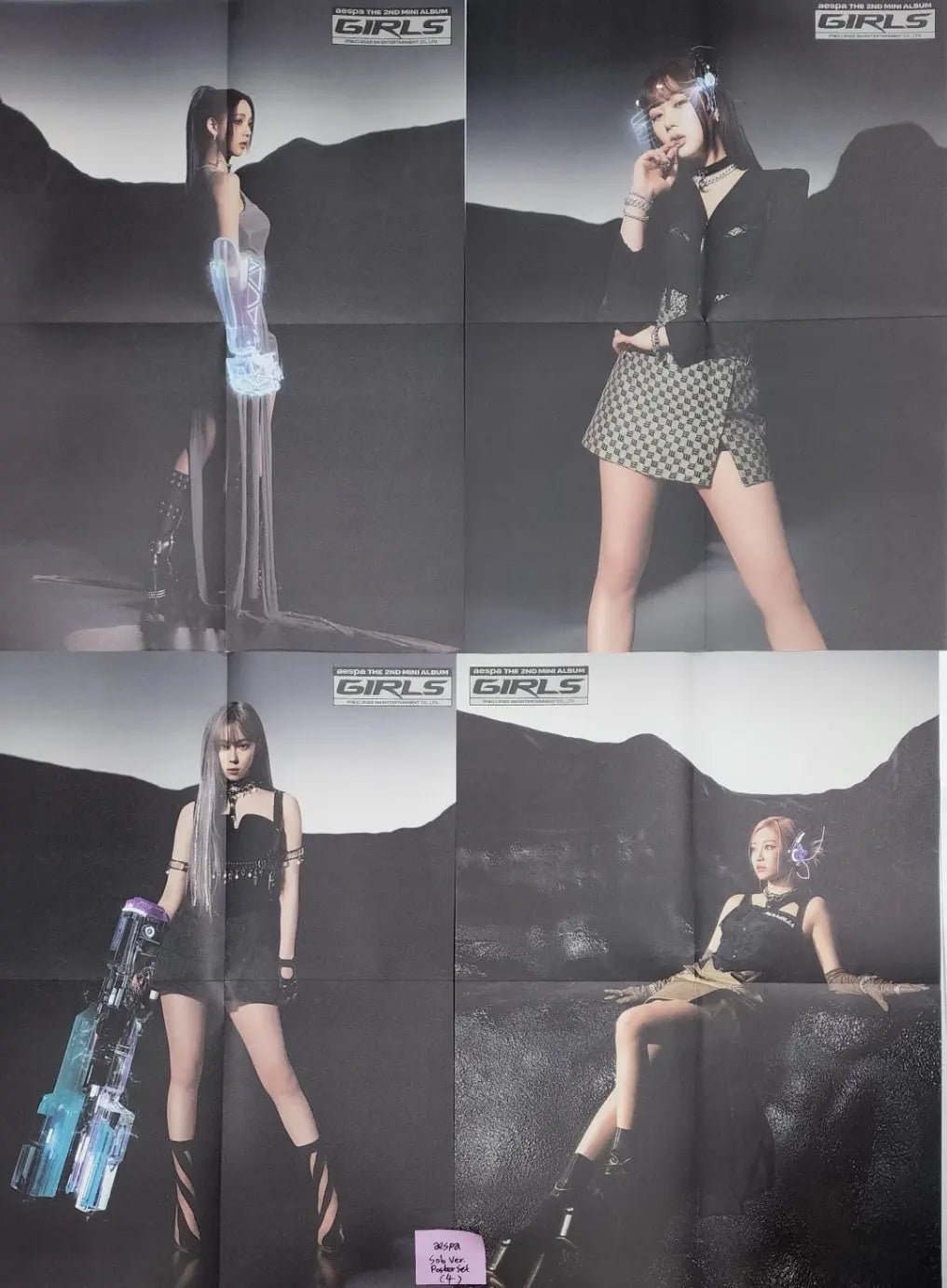 Aespa 'Girls' 2nd Mini - Official Poster Set (4EA) - HALLYUSUPERSTORE