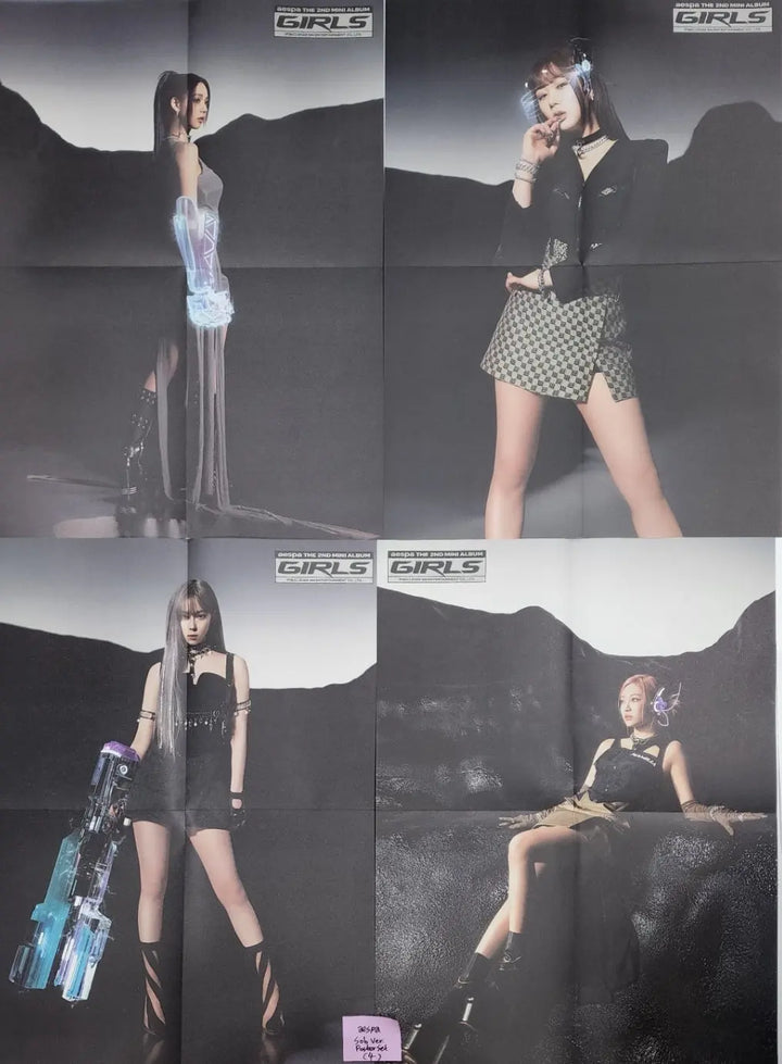 Aespa 'Girls' 2nd Mini - Official Poster Set (4EA) - HALLYUSUPERSTORE