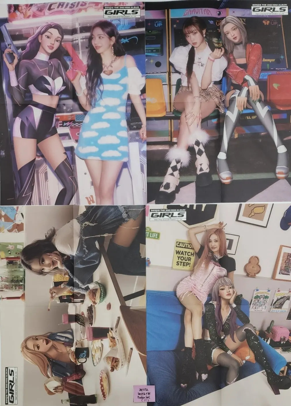 Aespa 'Girls' 2nd Mini - Official Poster Set (4EA) - HALLYUSUPERSTORE