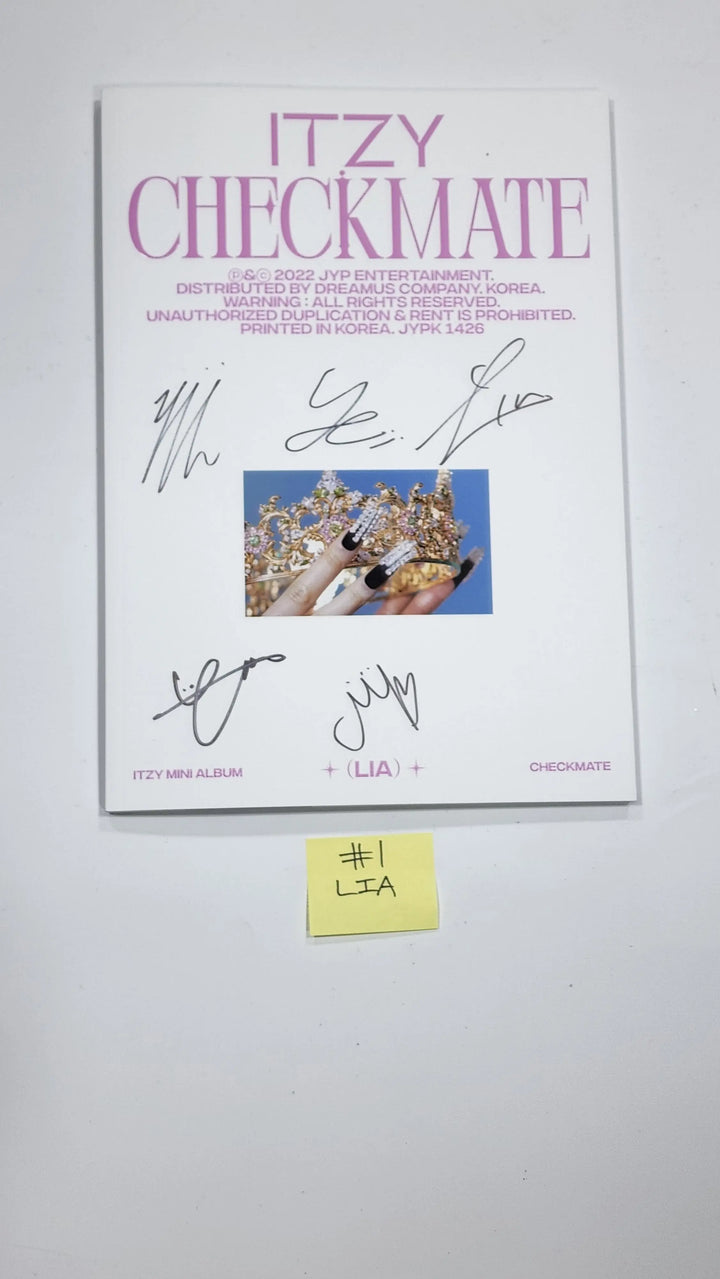 Itzy 'CHECKMATE' - Hand Autographed(Signed) Promo Album - HALLYUSUPERSTORE