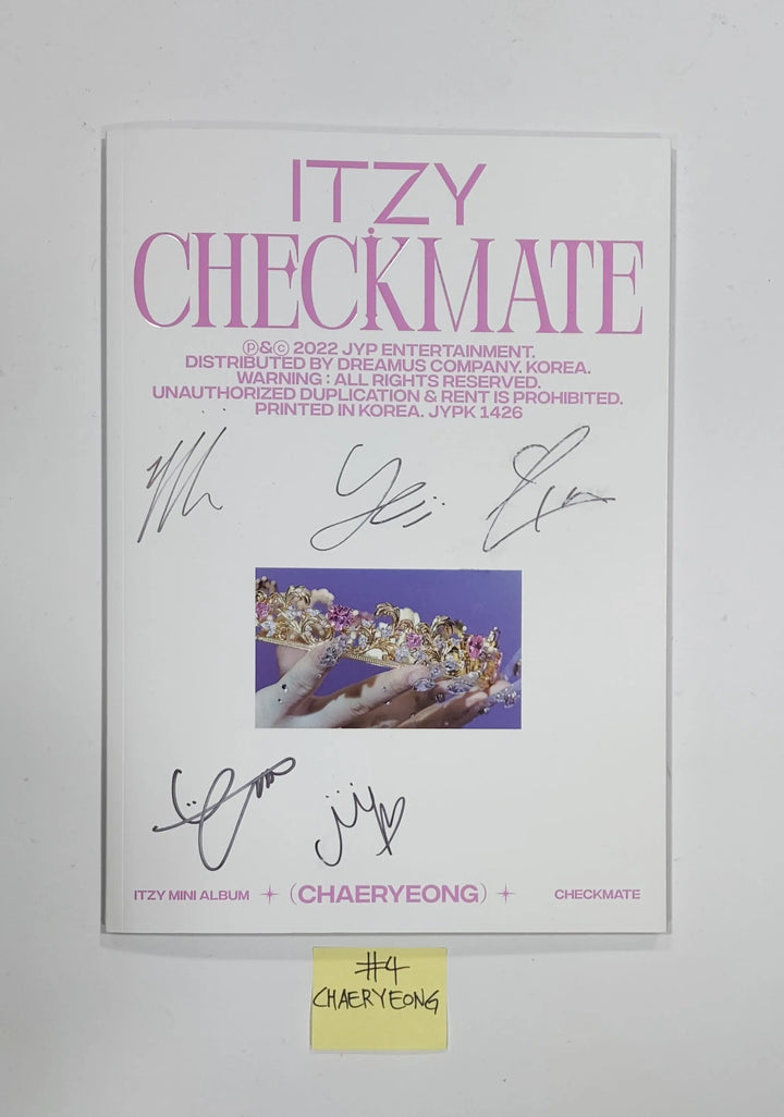 Itzy 'CHECKMATE' - Hand Autographed(Signed) Promo Album - HALLYUSUPERSTORE