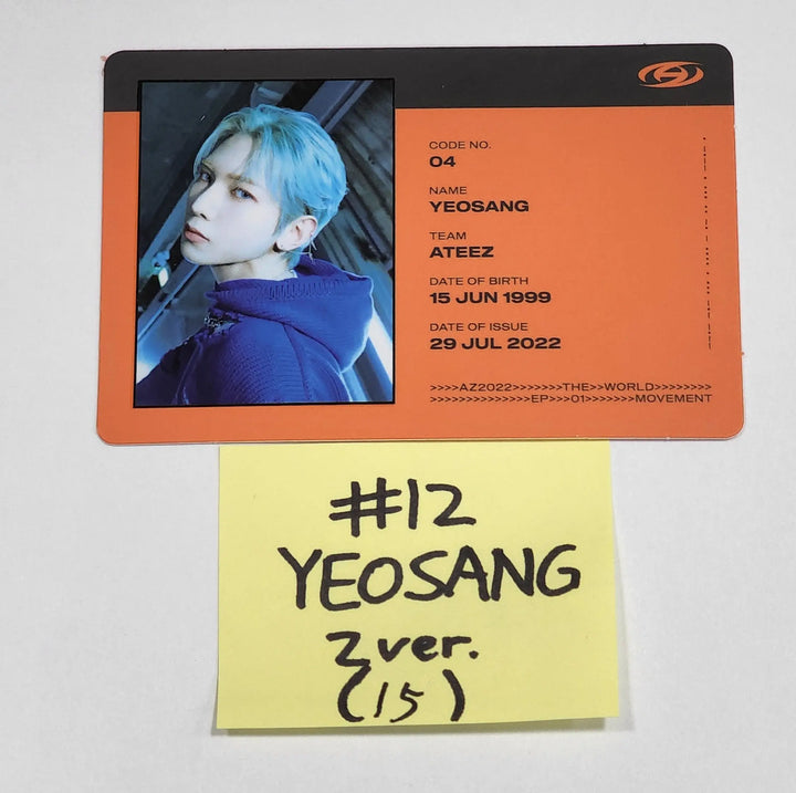 Ateez "The World Ep.1 - MOVEMENT" - Official Photocard (Yun Ho & Yeo Sang) - HALLYUSUPERSTORE