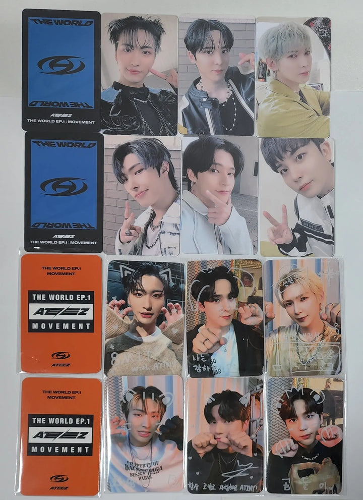 Ateez "The World Ep.1 - MOVEMENT" - Soundwave Luckydraw PVC PhotoCard + Signature Printed Photocard - HALLYUSUPERSTORE