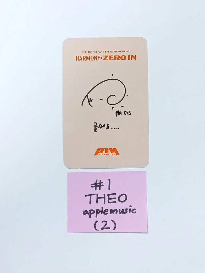 P1Harmony 'HARMONY : ZERO IN' - Apple Music Lucky Draw Event Photocard - HALLYUSUPERSTORE