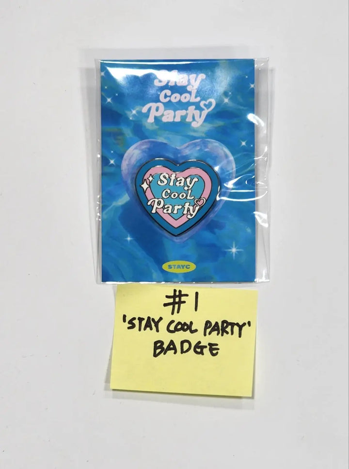 STAYC "Stay cool party" - Official MD (we need love Badge, chiffon fabric Poster, card holder Key Ring, Stay cool Party Badge, TYVEK ECO BAG, Profile & ID Card Set) - HALLYUSUPERSTORE