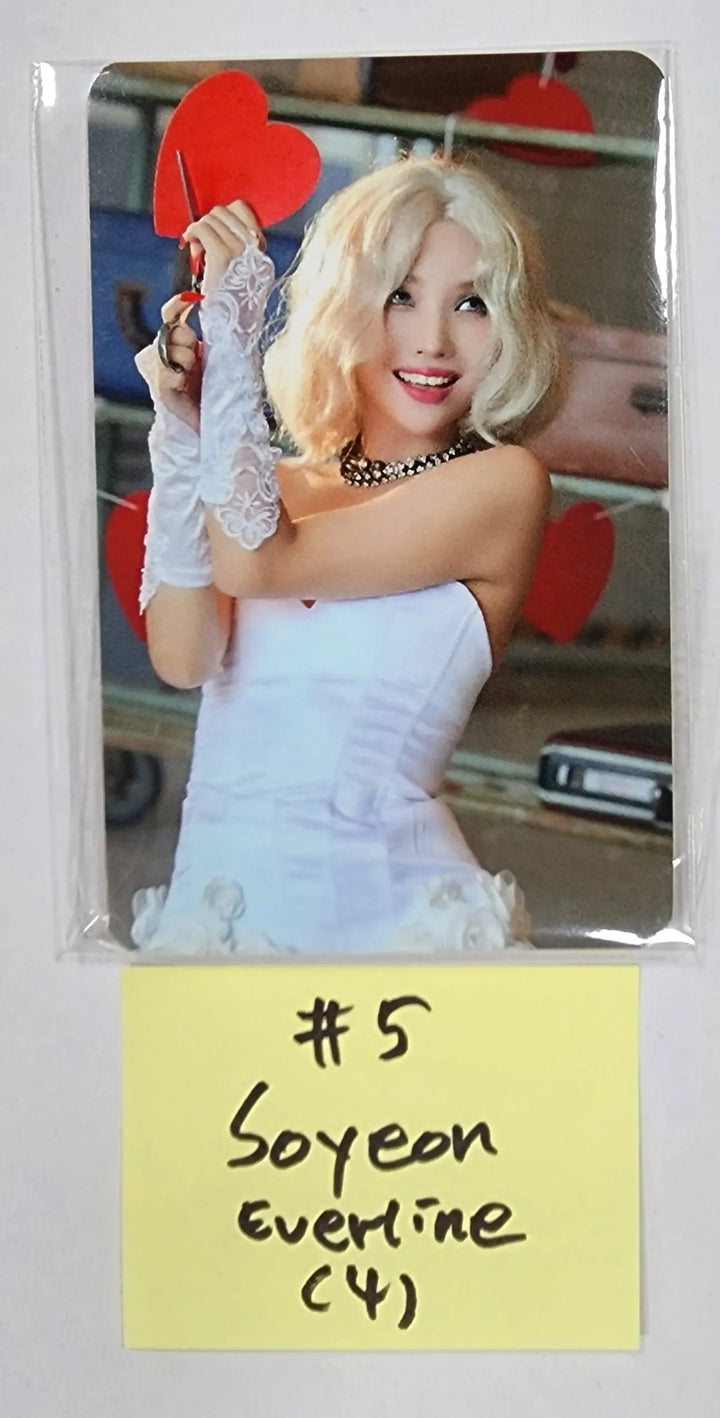 (g) I-DLE "I LOVE" - Everline Lucky Draw Event Photocard, Keyring, Pin Button - HALLYUSUPERSTORE