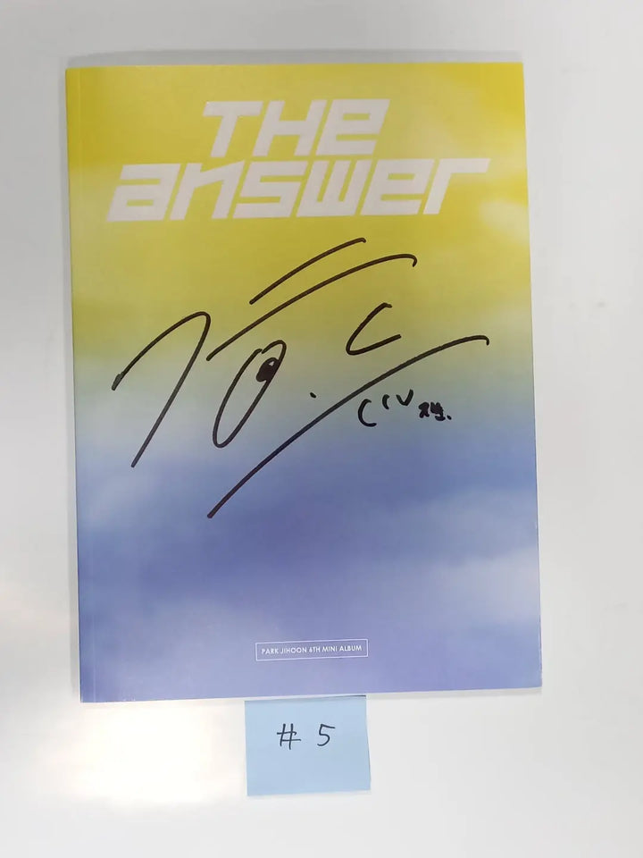 Park Ji Hoon "THE ANSWER" - Hand Autographed(Signed) Promo Album - HALLYUSUPERSTORE