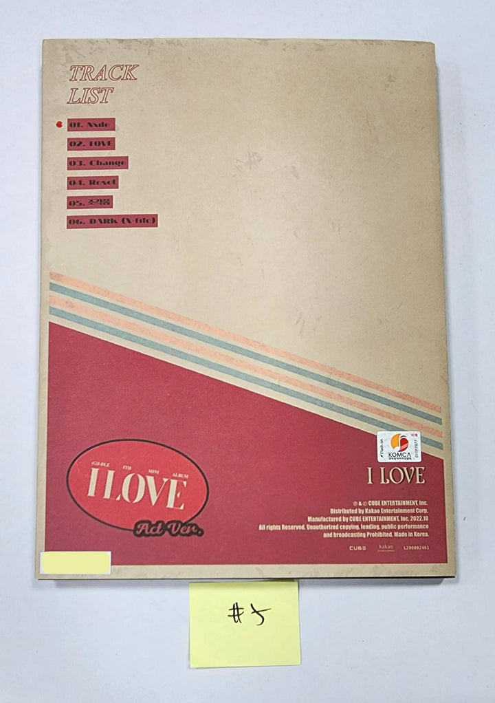 (G) I-DLE "I love" - Hand Autographed(Signed) Promo Album - HALLYUSUPERSTORE