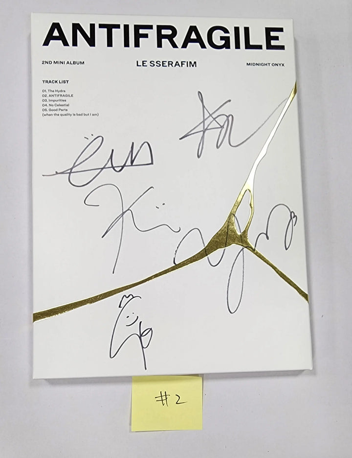 LE SSERAFIM "ANTIFRAGILE" 2nd Mini Album - Hand Autographed(Signed) Promo Album - HALLYUSUPERSTORE