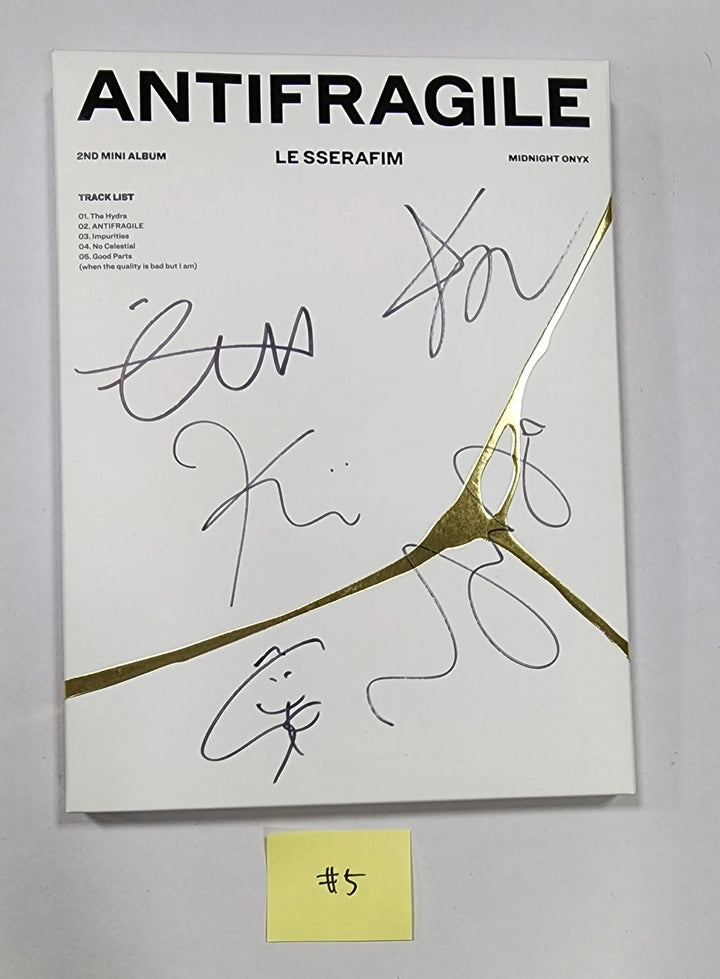 LE SSERAFIM "ANTIFRAGILE" 2nd Mini Album - Hand Autographed(Signed) Promo Album - HALLYUSUPERSTORE