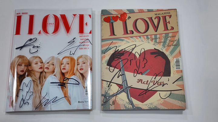 (G) I-DLE "I love" - Hand Autographed(Signed) Album - HALLYUSUPERSTORE