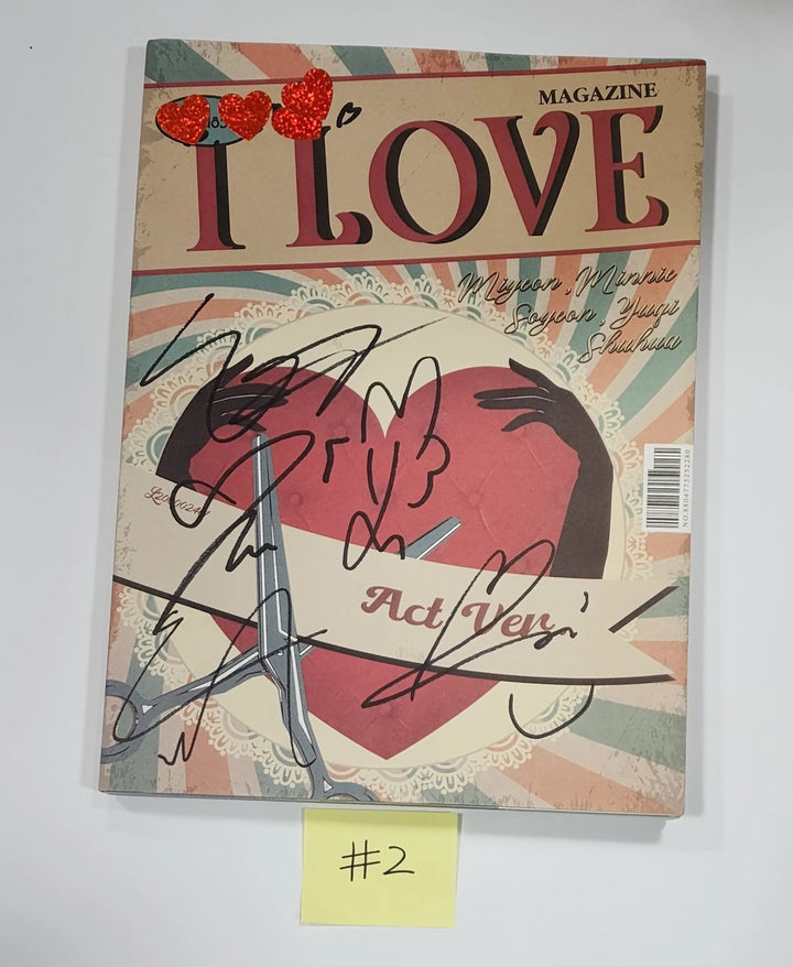 (G) I-DLE "I love" - Hand Autographed(Signed) Album - HALLYUSUPERSTORE